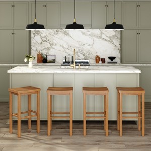 Now Furniture 30" Bar Stool, Wooden Backless Bar Height Kitchen Stool - 1 of 4