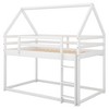 PAGED Twin Size Bunk Bed House Shaped Pine Bed Frame with Slide, Guardrail and Ladder for Bedroom - 3 of 4