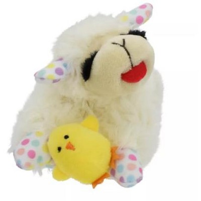Multipet Lamb Chop Mini Spring Chick Polka Dot Dog Toy