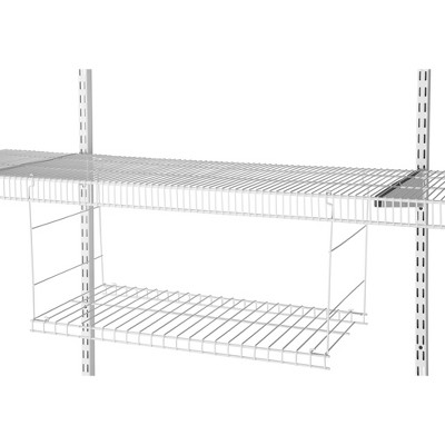 White Adjustable Steel Closet Organizer Kit with Shelves and Rods