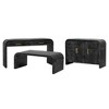 NicBex Sideboard Cabinet with 3 Doors & Metal Handles Modern Buffet Cabinet with Adjustable Shelves for Kitchen,Living Room,Black - 3 of 4