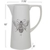 Storied Home White Ceramic Pitcher with Bee Image - 3 of 4