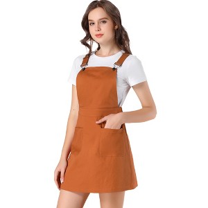 Allegra K Women's Adjustable Strap Above Knee Suspender Dress - 1 of 4