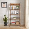 Alaterre Furniture 4-Tier Wood Ladder Bookshelf, Walnut - 3 of 4