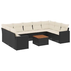 vidaXL Garden Sofa Set Black PE Rattan Large Modular Garden Sofa Set - 1 of 4