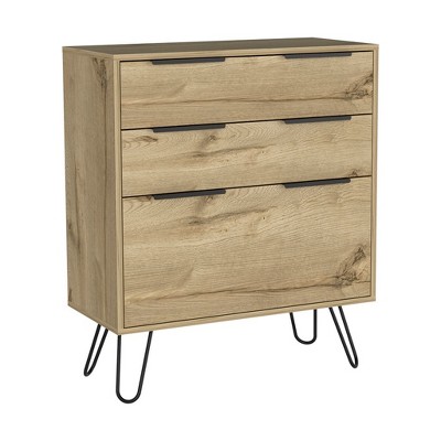 NicBex 3 Drawer Dresser for Bedroom,Modern Style Wooden Drawers with Hairpin Legs,Dressers for Kids Room,Living Room,Entry and Hallway,Beige