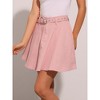 INSPIRE CHIC Women's Vintage Summer High Waist with Belt A-Line Mini Jean Skirts - 3 of 4