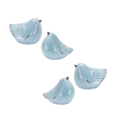 Melrose Cracked Terracotta Bird Figurine (Set of 4)
