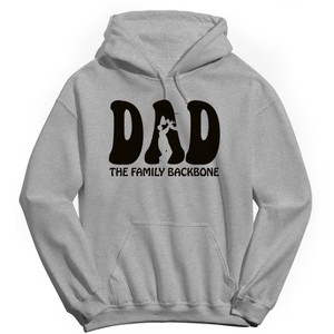 Rerun Island Men's Dad The Family Backbone Long Sleeve Graphic Cotton Sweatshirt Hoodie - Sport Grey M - 1 of 3