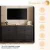 TV Stand With 2 Drawers And Adjustable Shelves For TVs Up To 70",Versatile Wood Grain TV Stand With Handles,TV Stand For Living Room -Maison Boucle - 4 of 4