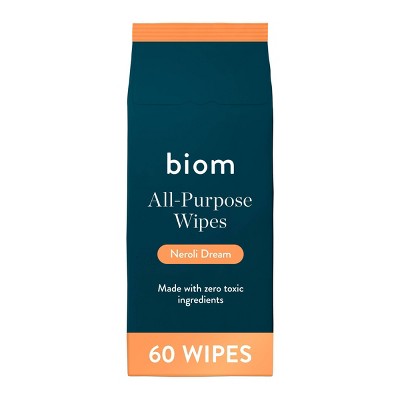 Biom Plant Based Refillable All Purpose Wipes - Neroli Dream - 60ct
