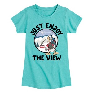 Girls' - Disney - Just Enjoy The View Fitted Short Sleeve Graphic T-Shirt - 1 of 4