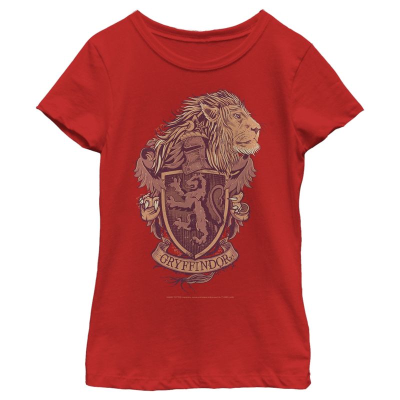 Girl's Harry Potter Gryffindor Coat of Arms T-Shirt, 1 of 6