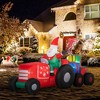 Outsunny 57" Christmas Inflatable Santa Claus Driving Trailer with Colorful Gift Boxes, Blow-Up Outdoor LED Yard Display for Lawn Garden Party - 3 of 4