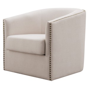 Luna Swivel Upholstered Accent Chair Almond Cream - miBasics, Ivory