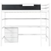 Twin Size Loft Bed with Desk, Blackboard, Storage Box, Shelf and 3 Drawers, Gray/White-ModernLuxe - 4 of 4