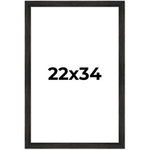 PosterPalooza | 22x34 Wide Barnwood Picture Frame, UV Acrylic, 6 Finishes - Grey, Brown, White, and Black - 1 of 4