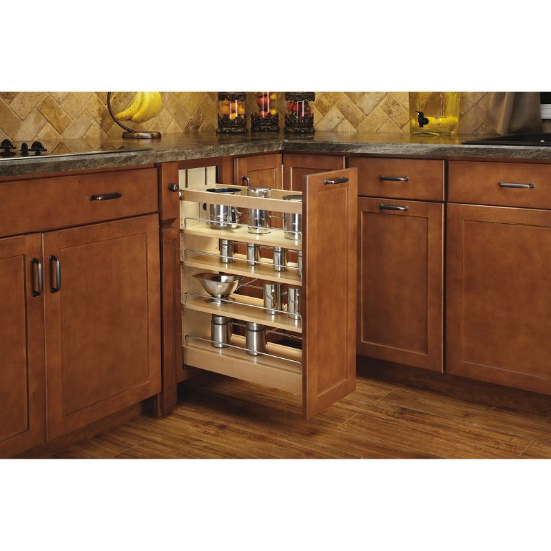 Rev-A-Shelf 448-BCBBSC 448 Series Kitchen Pullout Cabinet Organizer with Shelves for Kitchen Base Cabinets, Natural Wood, 2 of 6