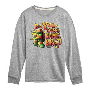 Boys' - Teenage Mutant Ninja Turtles - Battle Tycoon Do You Even Game Bro Long Sleeve Graphic T-Shirt - 1 of 3