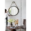 29.5inin On-trend Hanging Round Mirror with Black Framed and with Rope Strap Contemporary Industrial Decor for Bathroom, Bedroom, or Living Space - 3 of 4
