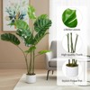 Orieon 4ft Tall Artificial Monstera Plant with Pot, Large Faux Tropical Plant for Indoor & Outdoor Home Office Decor - 2 of 4