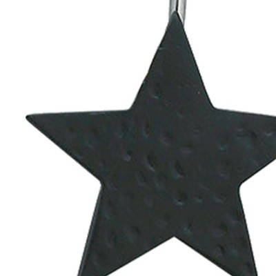 Black Resin Star Shower Curtain Hooks Set of 12