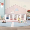 NicBex Twin/Full/Queen Size Kids Montessori Bed with Door,Floor Bed with Fence,Toddler bed for Bedroom Playroom,Walnut/White/Gray/Brown - 2 of 4