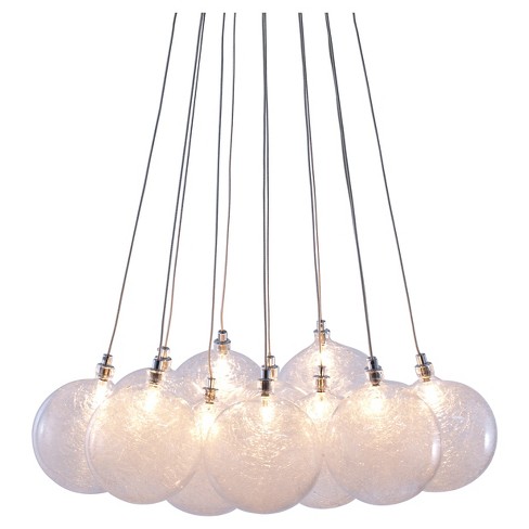 Elegant 12 Strand Chrome Halogen Ceiling Lamp Clear Zm Home