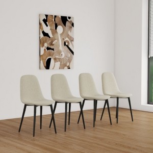 4-Pack Modern Suede Upholstered Spoon-Shape Dining Chairs for Kitchen/Dining Room - 1 of 4