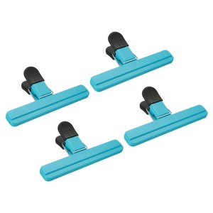 Unique Bargains Plastic Stainless Steel Storage Clips for Food Bag Sealing Paper File Photo 4 Pcs - 1 of 4
