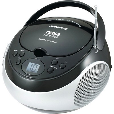 Naxa Portable MP3/CD Player with AM/FM Stereo Radio - 1 x Disc - 2.40 W Integrated Stereo Speaker - Black - CD-DA, MP3 - Auxiliary Input