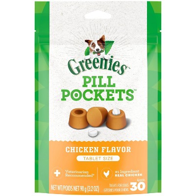 Greenies Tablet Size Pill Pockets Chicken Flavor Dental Dog Treats