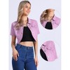 Allegra K Women's Turndown Collar Short Sleeves Crop Casual Jean Jacket - 2 of 4