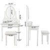 Vanity Table with Lighted Oval Mirror, 3 Lighting Modes, Cushioned Stool, 3 Drawers, Makeup Desk for Bedroom, White - 2 of 4