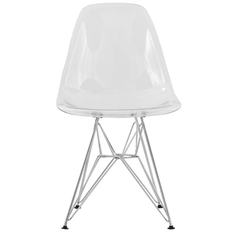 LeisureMod Cresco Dining Side Chair With Eiffel Chrome Legs, 3 of 10