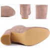 Perphy Women's Rounded Toe Block Heeled Foldable Non-Zip Sock Ankle Boots - 4 of 4