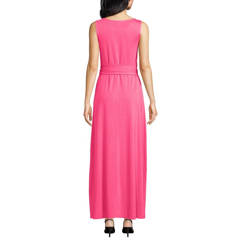Lands' End Women's Light Weight Cotton Modal Sleeveless Tie Waist Maxi Dress, 2 of 5
