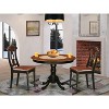 HomeStock 3-Piece Round Black and Cherry Finish Solid Wood Top Dining Table with 2 Chairs - 2 of 4