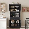 70“ Tall Kitchen Pantry Storage Cabinet, Modern Kitchen Hutch Bar Cabinet with Microwave Stand, Buffet Sideboard with Hutch, Cupboard with Drawers - 2 of 4