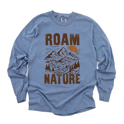 Simply Sage Market Women's Roam  Nature Mountains Long Sleeve Garment Dyed Tee