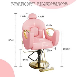 Reclining Hair Salon Chair, 360°Swivel Barber Chair with Heavy Duty Hydraulic Pump Height Adjustable - 1 of 4