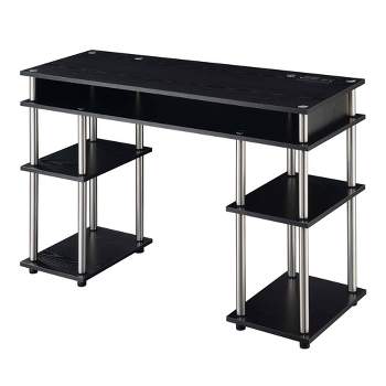 Designs2Go No Tools Student Desk with Charging Station and Shelves - Breighton Home
