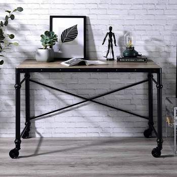 47" Oklarth Writing Desk Rustic Oak/Black Finish - Acme Furniture
