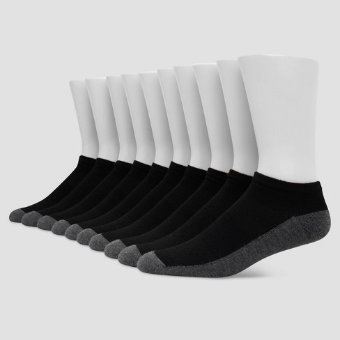 Hanes Men's FreshIQ ComfortBlend Low Cut Socks, Black, Shoe Size