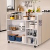 VECELO 3-Tier Bookshelf, Wood with Lockable Wheels,  25.6-Inch Bookcase with Adjustable Storage Shelves for Home Office, White - 4 of 4