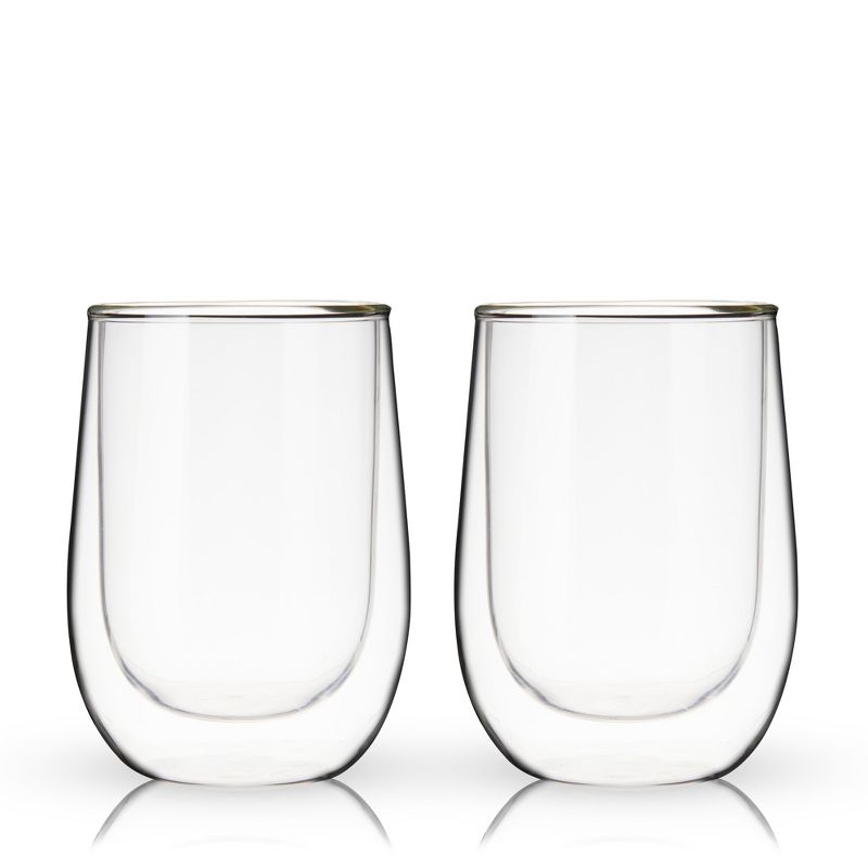 True Insulated Wine Glasses - Double Walled Stemless Wine Glass Set - Dishwasher Safe Borosilicate Glass 10oz Set of 2, 6 of 9