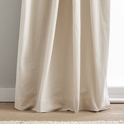 84" Beige Linen Back Tab Room Darkening Curtain Panels