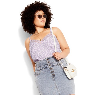 Women's Plus Size Floating Daisy Cami - lilac | CCX