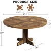 47 inch Round Dining Table for 4-6 People, Farmhouse Circle Kitchen Table with Wooden Table Top and Legs, Dinner Table Brown (Only Table) - 2 of 4
