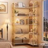 86" L-Shaped Corner Bookshelf - Industrial 7-Tier Bookcase w/ Beaded Design, Tall Display Rack for Living Room & Bedroom - 4 of 4